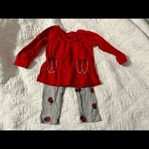 Girls matching 2 piece ladybug set
